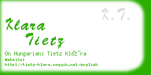 klara tietz business card